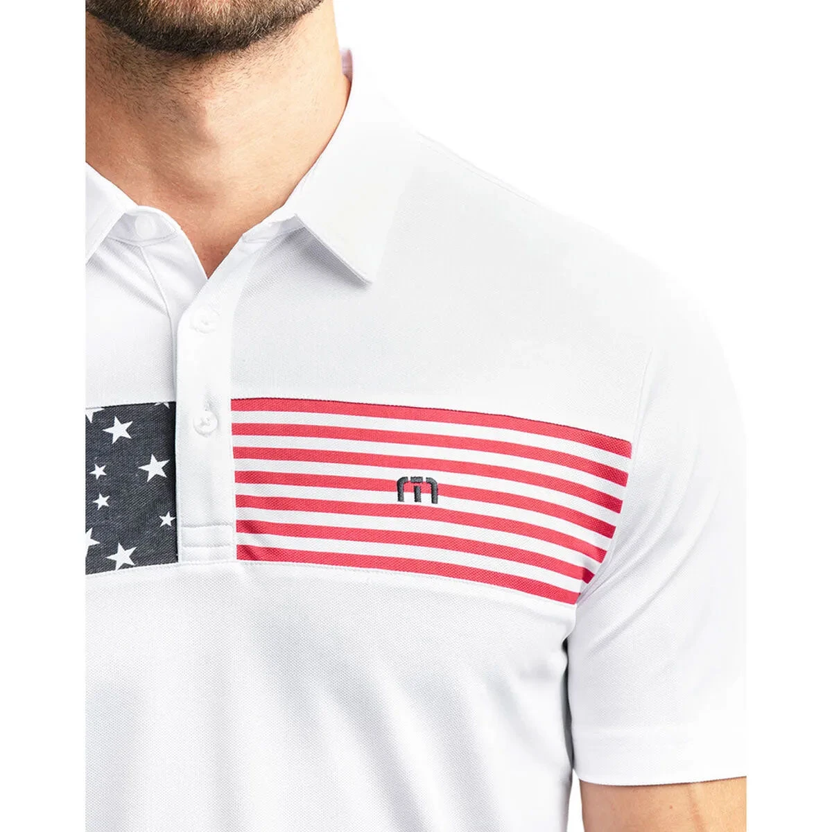 TravisMathew Sea To Sea White Mens Golf Polo 5 TravisMathew Sea To Sea White Mens Golf Polo - Image 3