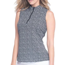 Optimal Golf Shop 9 GGBlue Tess Womens Sleeveless Golf Polo