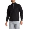 FootJoy HydroKnit Black Mens Golf 1/2 Zip 1 FootJoy HydroKnit Black Mens Golf 1/2 Zip -Optimal Golf Shop 22724 BLACK