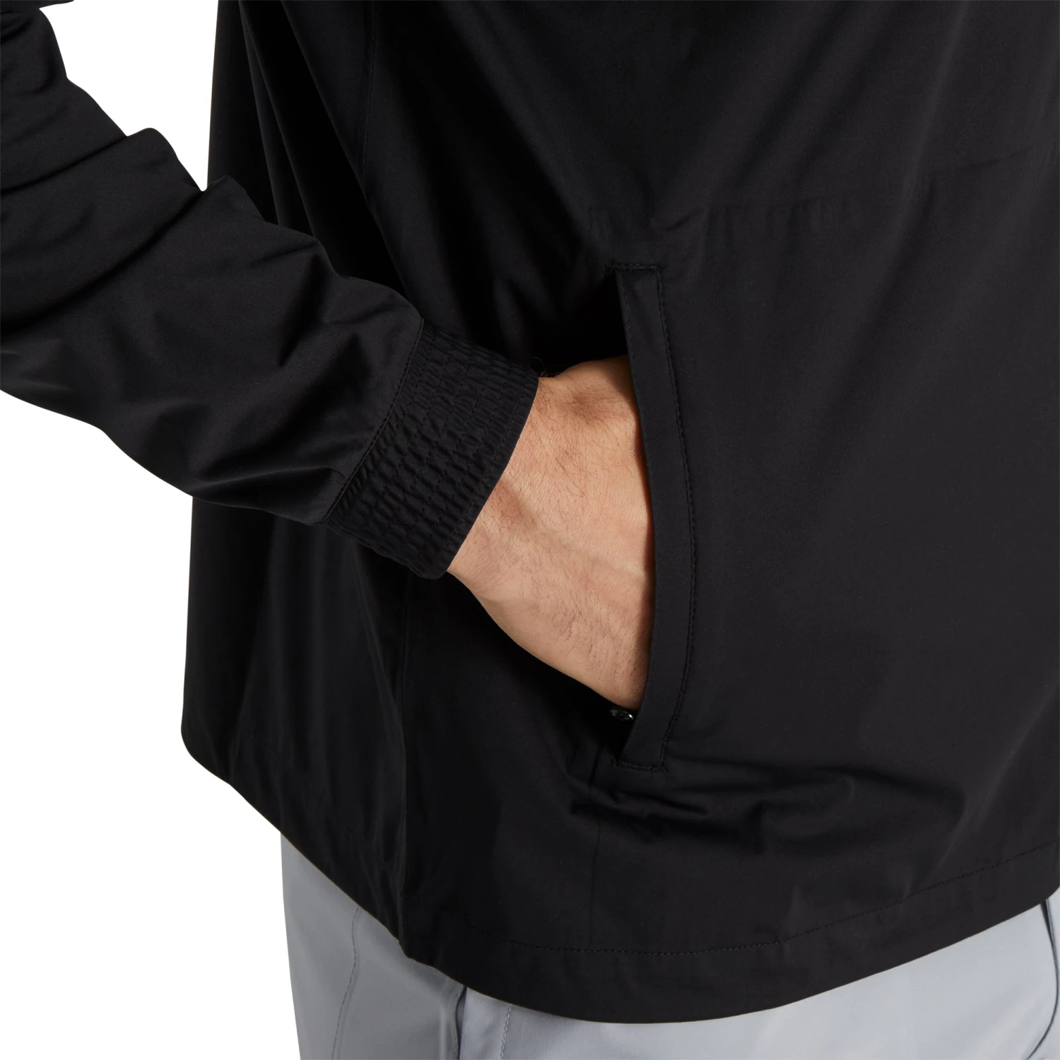 FootJoy HydroKnit Black Mens Golf 1/2 Zip 5 FootJoy HydroKnit Black Mens Golf 1/2 Zip - Image 3