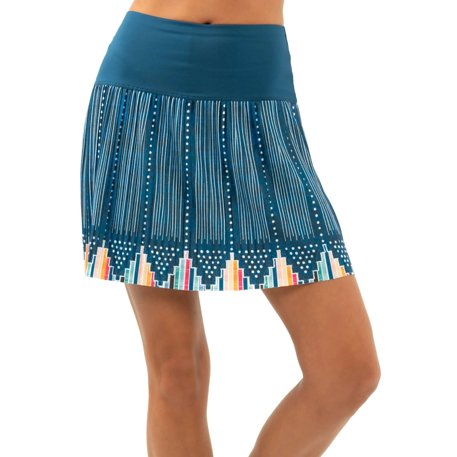 Lucky In Love Borderline Pleated Indigo 17.25in Womens Golf Skort 3 Lucky In Love Borderline Pleated Indigo 17.25in Womens Golf Skort